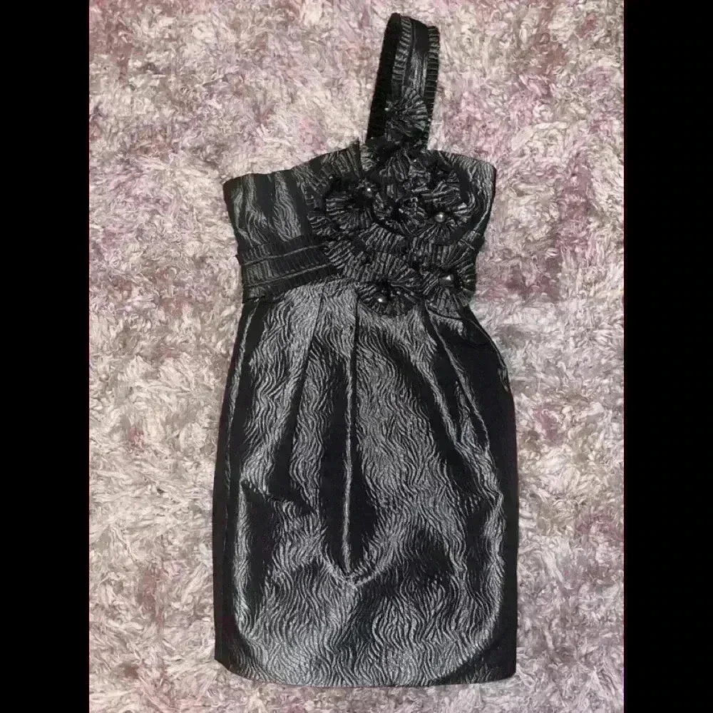 BCBGMAXAZRIA One Shoulder Floral Dress